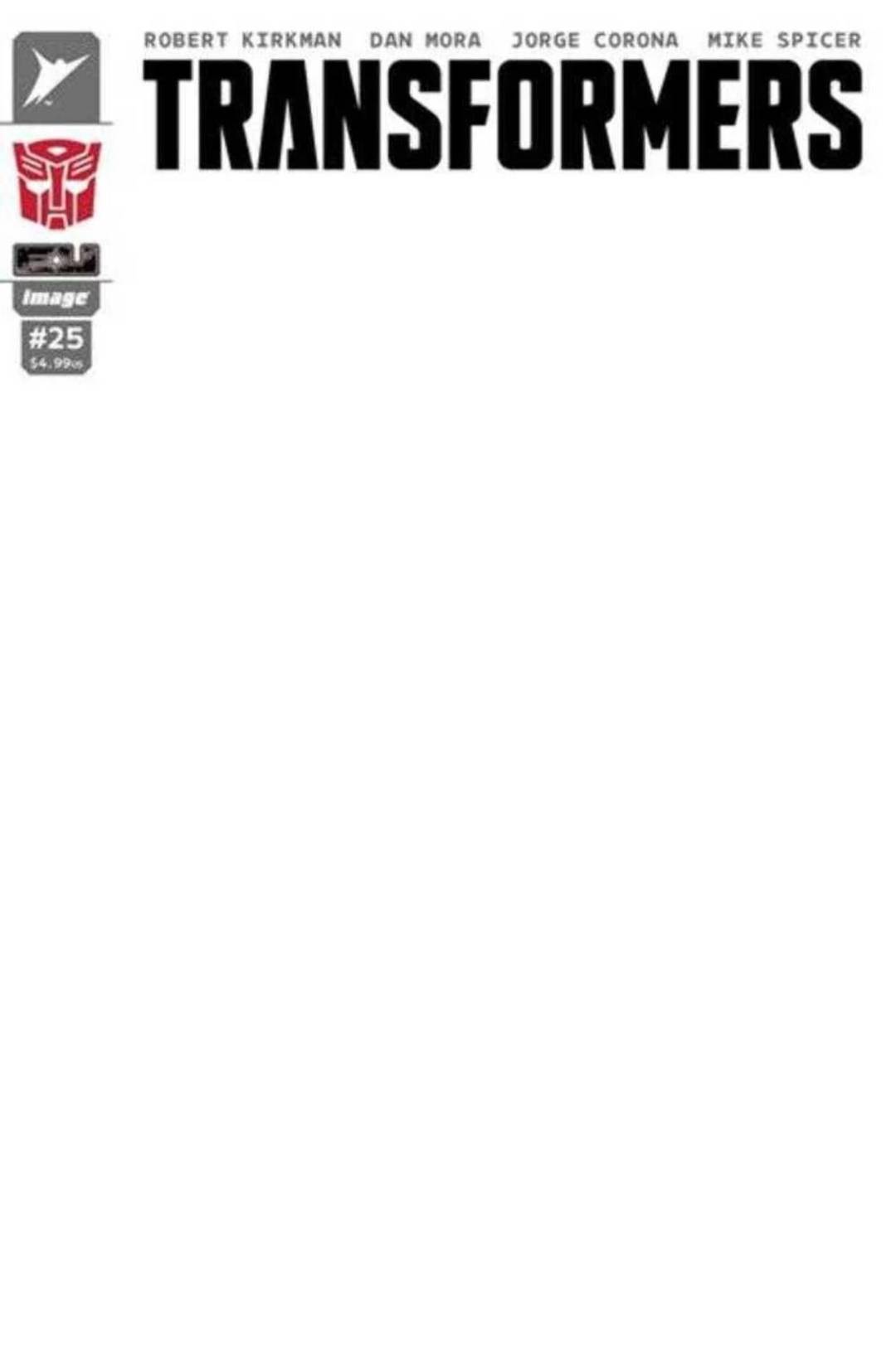 Transformers #25 Blank Autobot Variant