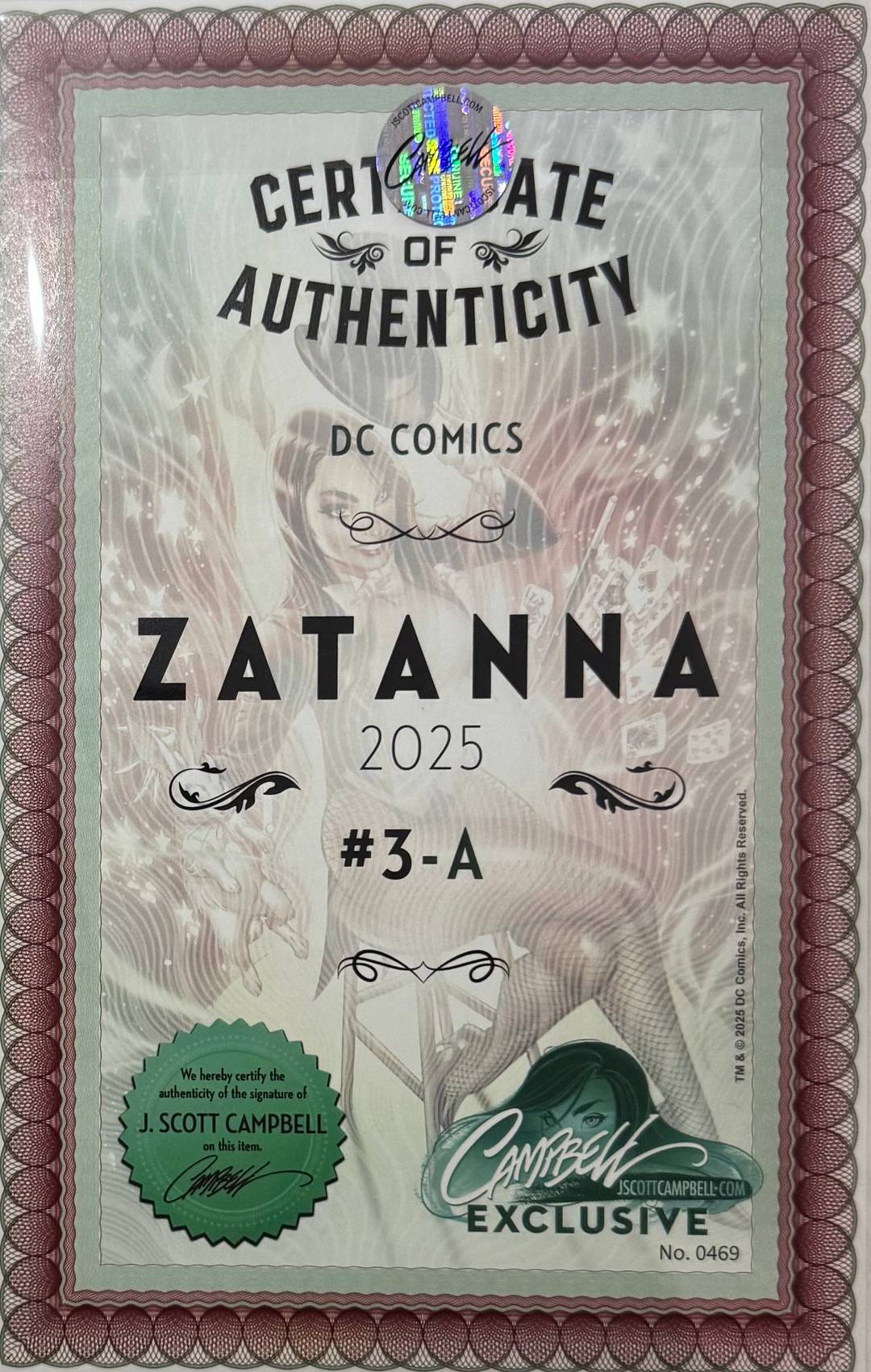 Zatanna #3A w/COA LTD 3,000 thumbnail 2